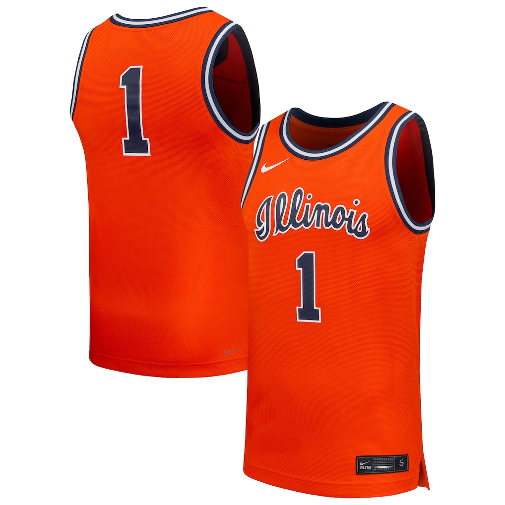 Men's Nike #1 Orange Illinois Fighting Illini Replica Basketball Jersey