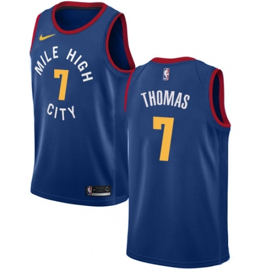 Men's Nike Denver Nuggets #7 Isaiah Thomas Swingman Light Blue NBA Jersey Statement Edition - Ujersey
