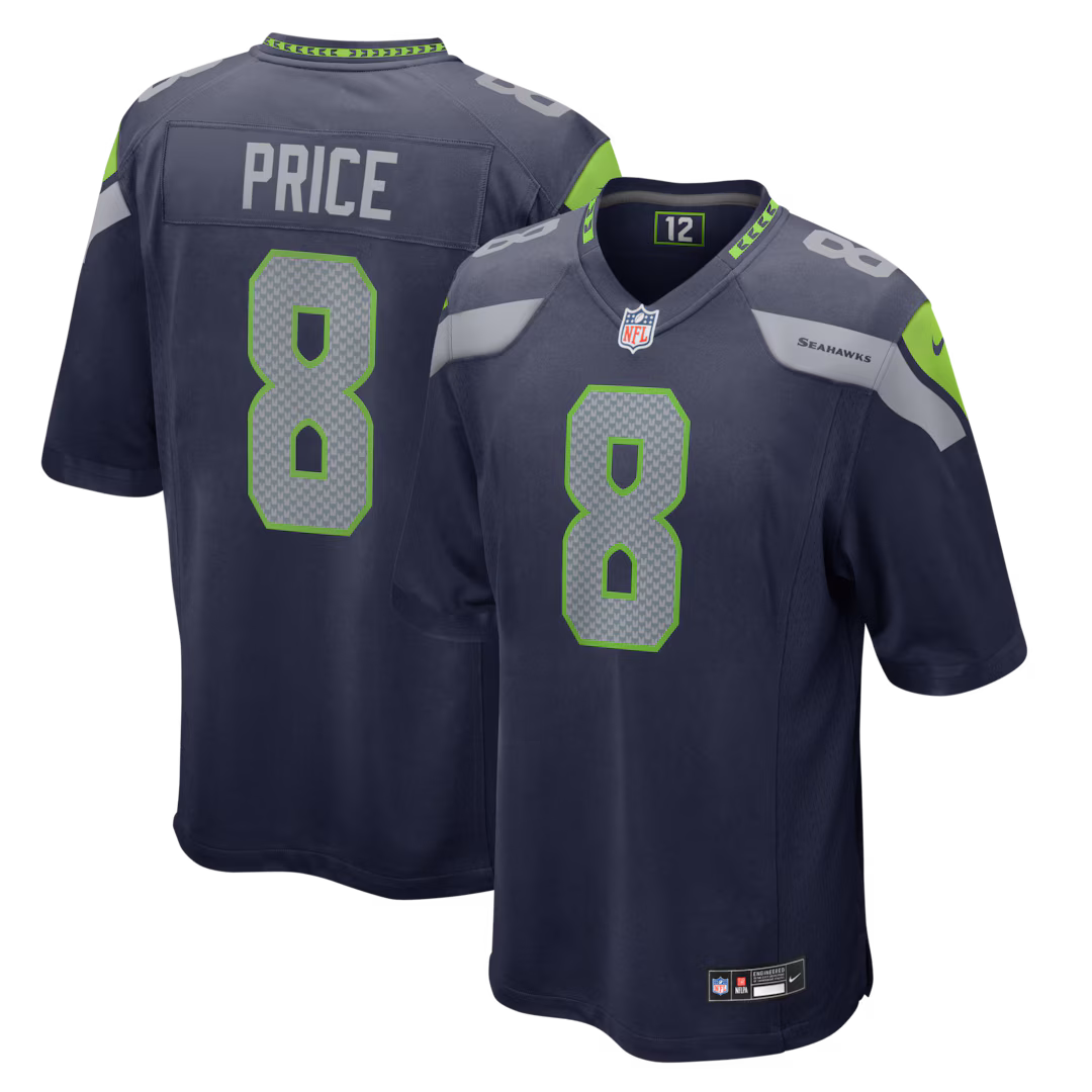 Men's Seattle Seahawks Jadarian Price Nike College Navy 2026 NFL Draft First Round Pick No. 32 Team Game Jersey - Ujersey