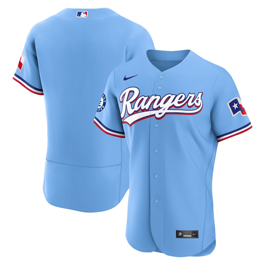 Men's Texas Rangers Nike Light Blue Alternate Authentic Jersey - Ujersey