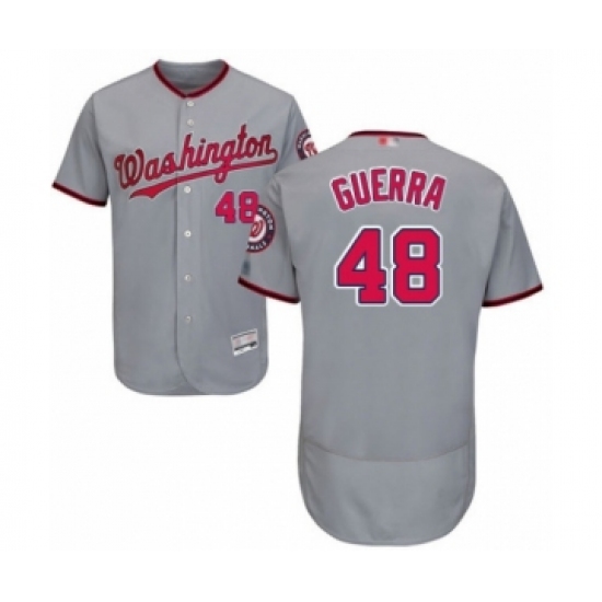 Men's Washington Nationals #48 Javy Guerra Grey Road Flex Base Authentic Collection Baseball Player Jersey - Ujersey