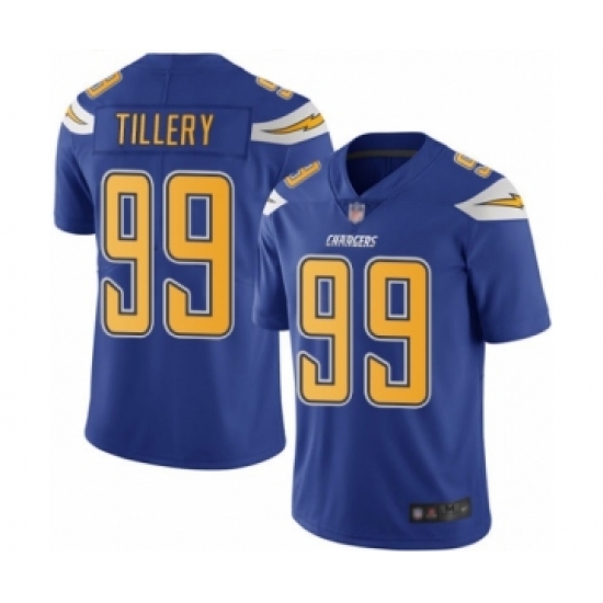 Men's Los Angeles Chargers #99 Jerry Tillery Elite Electric Blue Rush Vapor Untouchable Football Jersey - Ujersey