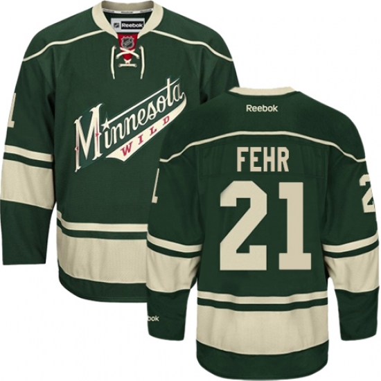Women's Reebok Minnesota Wild #21 Eric Fehr Premier Green Third NHL Jersey - Ujersey