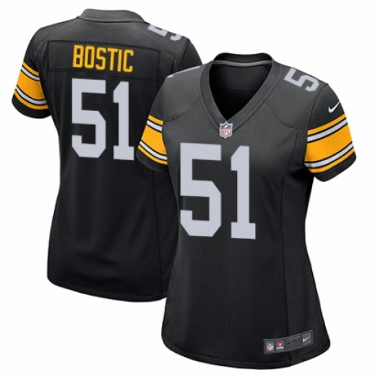Women's Nike Pittsburgh Steelers #51 Jon Bostic Game Black Alternate NFL Jersey - Ujersey