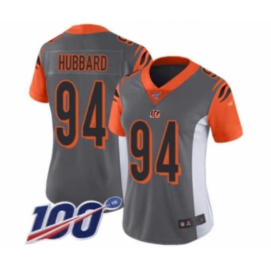 Women's Cincinnati Bengals #94 Sam Hubbard Limited Silver Inverted Legend 100th Season Football Jersey - Ujersey