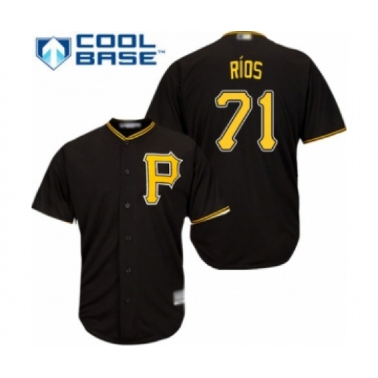 Youth Pittsburgh Pirates #71 Yacksel Rios Authentic Black Alternate Cool Base Baseball Player Jersey - Ujersey