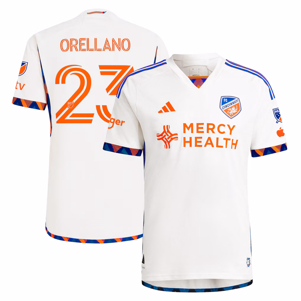 Men's FC Cincinnati Luca Orellano adidas White 2024 The Canvas Kit Authentic Player Jersey