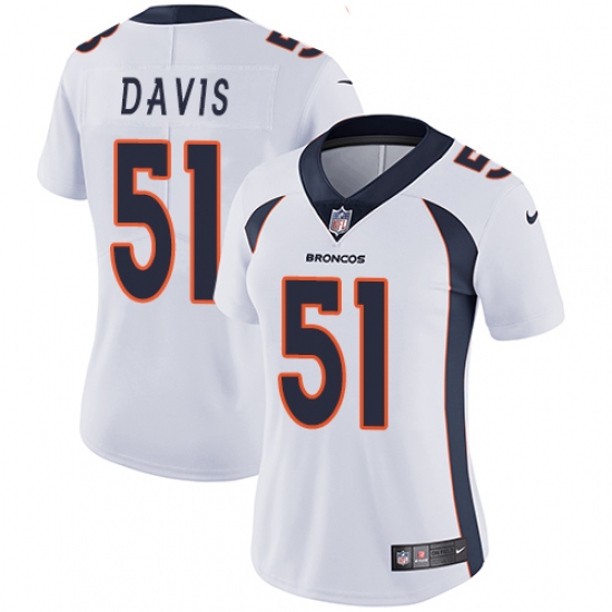 Women's Nike Denver Broncos #51 Todd Davis White Vapor Untouchable Limited Player NFL Jersey - Ujersey