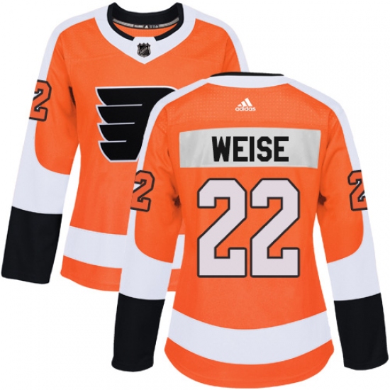Women's Adidas Philadelphia Flyers #22 Dale Weise Authentic Orange Home NHL Jersey - Ujersey