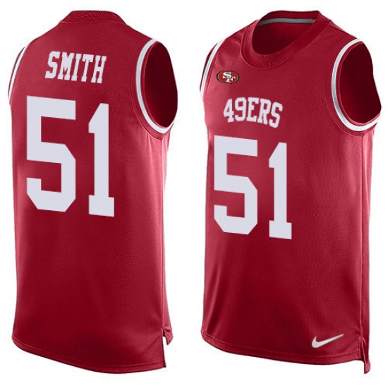 Men's Nike San Francisco 49ers #51 Malcolm Smith Limited Red Player Name & Number Tank Top NFL Jersey - Ujersey