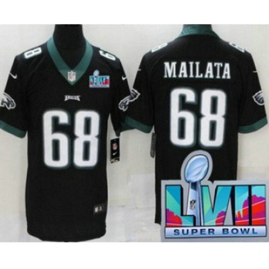 Men's Philadelphia Eagles #68 Jordan Mailata Limited Black Super Bowl LVII Vapor Jersey - Ujersey