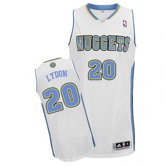 Men's Adidas Denver Nuggets #20 Tyler Lydon Authentic White Home NBA Jersey - Ujersey
