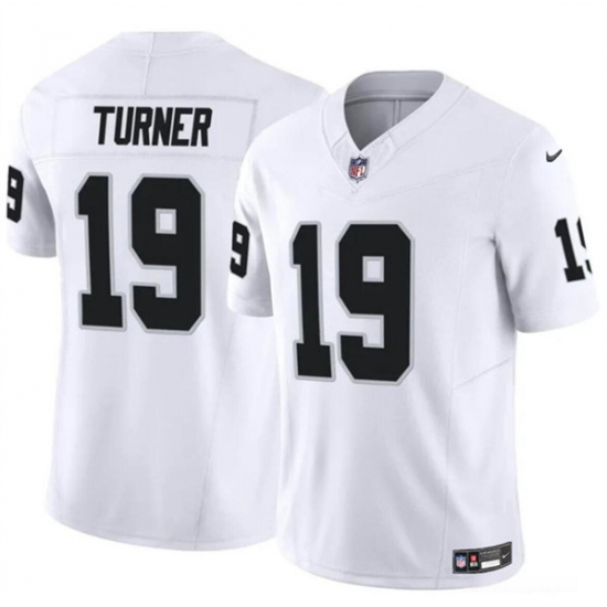 Men's Las Vegas Raiders #19 DJ Turner White F.U.S.E. Vapor Football Stitched Jersey - Ujersey