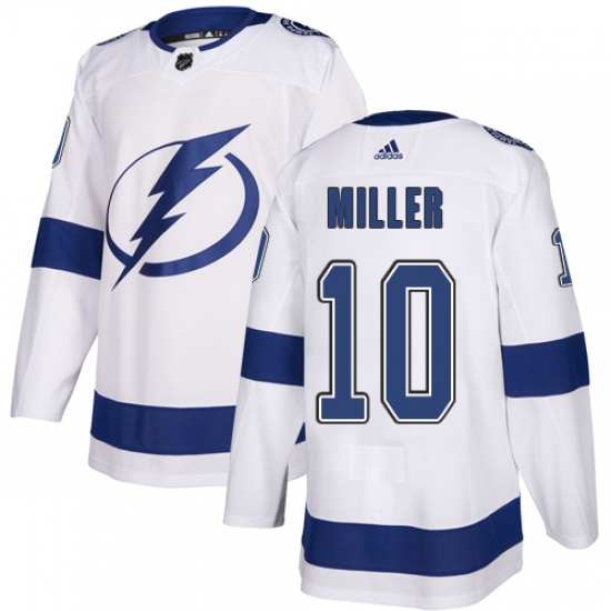 Youth Adidas Tampa Bay Lightning #10 J.T. Miller Authentic White Away NHL Jersey - Ujersey