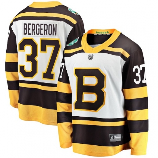 Youth Boston Bruins #37 Patrice Bergeron White 2019 Winter Classic Fanatics Branded Breakaway NHL Jersey - Ujersey