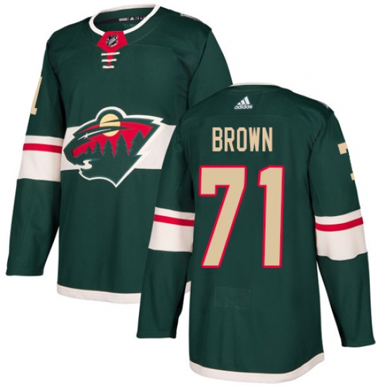 Youth Adidas Minnesota Wild #71 J T  Brown Premier Green Home NHL Jersey - Ujersey