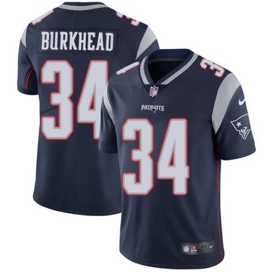 Youth Nike New England Patriots #34 Rex Burkhead Navy Blue Team Color Vapor Untouchable Limited Player NFL Jersey - Ujersey