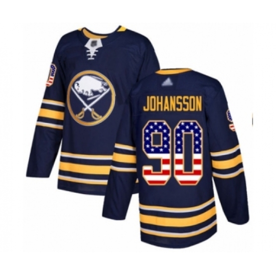 Men's Buffalo Sabres #90 Marcus Johansson Authentic Navy Blue USA Flag Fashion Hockey Jersey