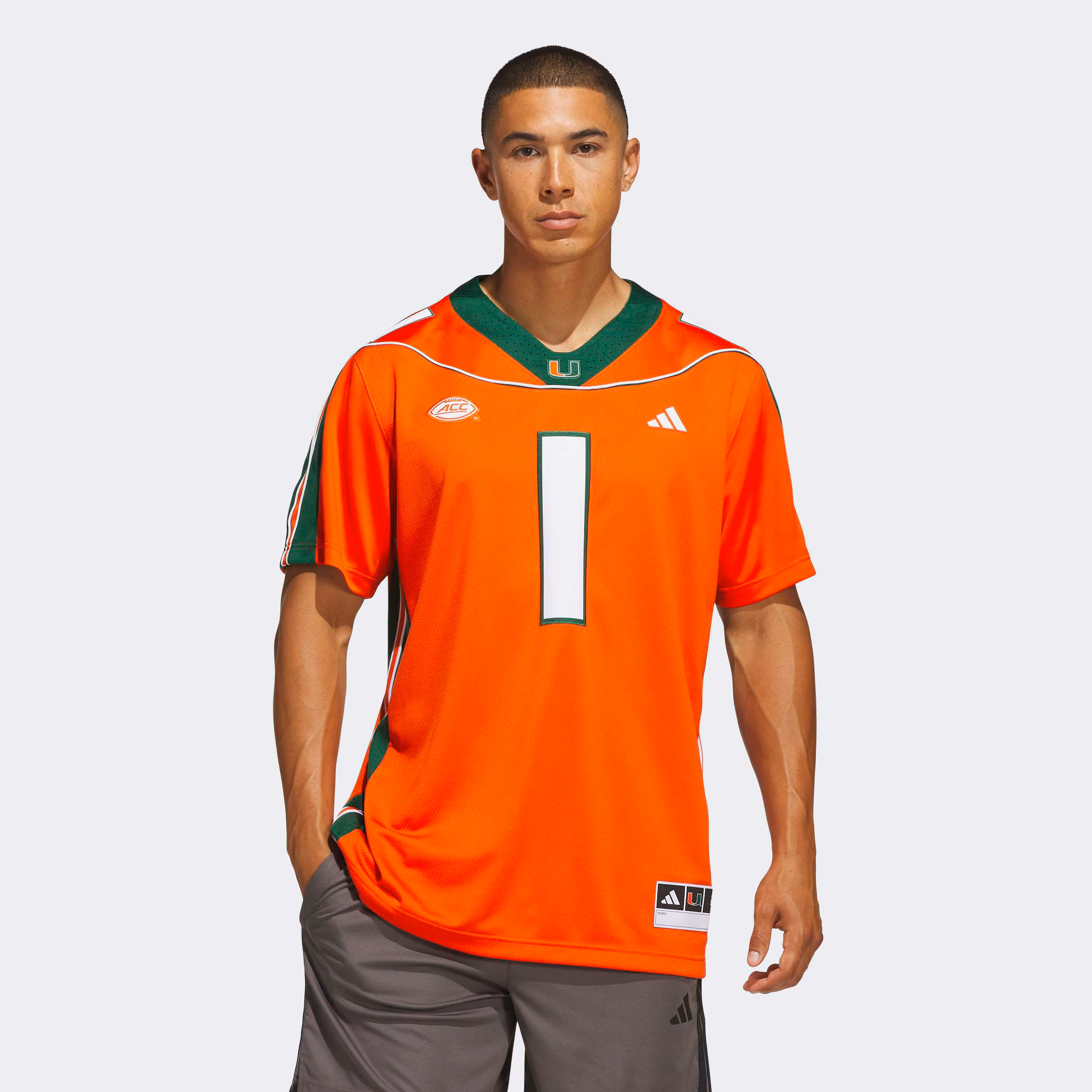 Men's adidas #1 Orange Miami Hurricanes It's Back Premier Jersey