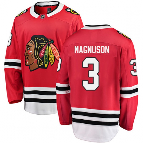 Men's Chicago Blackhawks #3 Keith Magnuson Fanatics Branded Red Home Breakaway NHL Jersey - Ujersey
