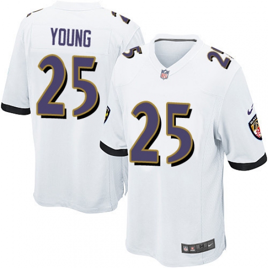 Men's Nike Baltimore Ravens #25 Tavon Young Game White NFL Jersey - Ujersey