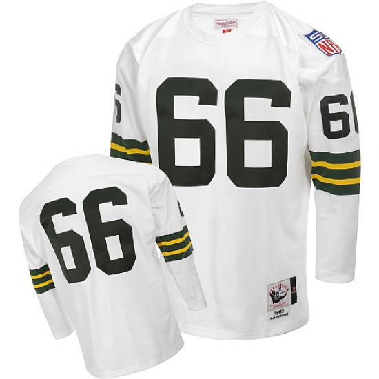 Mitchell and Ness Green Bay Packers #66 Ray Nitschke Authentic White Throwback NFL Jersey - Ujersey