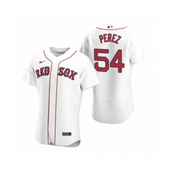 Men's Boston Red Sox #54 Martin Perez Nike White Authentic 2020 Home Jersey - Ujersey