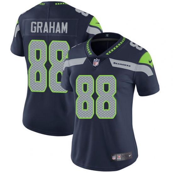 Women's Nike Seattle Seahawks #88 Jimmy Graham Steel Blue Team Color Vapor Untouchable Limited Player NFL Jersey - Ujersey