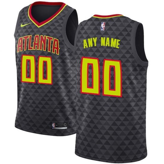 Men's Atlanta Hawks Nike Black Swingman Custom Jersey - Icon Edition - Ujersey