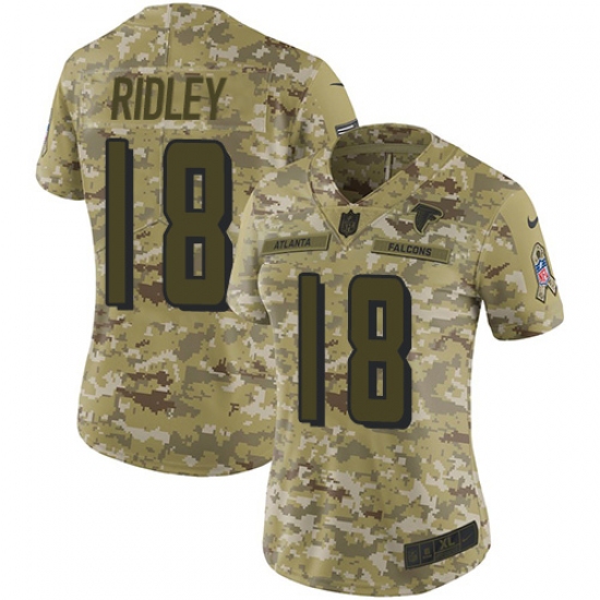 Women's Nike Atlanta Falcons #18 Calvin Ridley Limited Camo 2018 Salute to Service NFL Jersey - Ujersey
