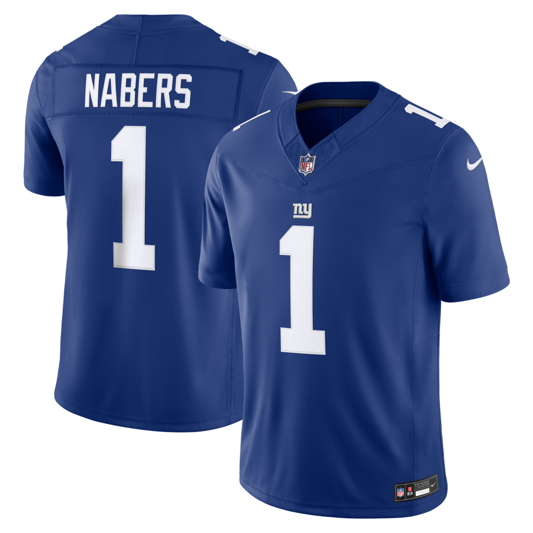 Men's New York Giants Malik Nabers Nike Royal Team Vapor F.U.S.E. Stitched Limited Jersey - Ujersey