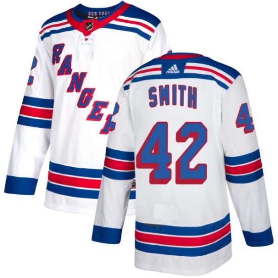 Men's Adidas New York Rangers #42 Brendan Smith Authentic White Away NHL Jersey - Ujersey