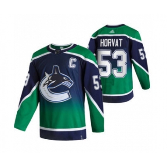 Men's Vancouver Canucks #53 Bo Horvat Green 2020-21 Reverse Retro Alternate Hockey Jersey - Ujersey