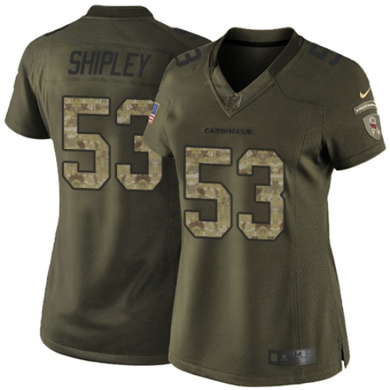 Women's Nike Arizona Cardinals #53 A.Q. Shipley Elite Green Salute to Service NFL Jersey - Ujersey