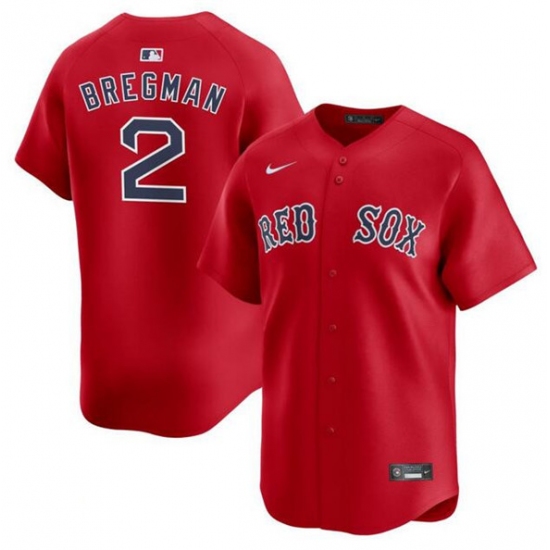 Men's Boston Red Sox #2 Alex Bregman Red 2024 Alternate Limited Stitched Baseball Jersey - Ujersey