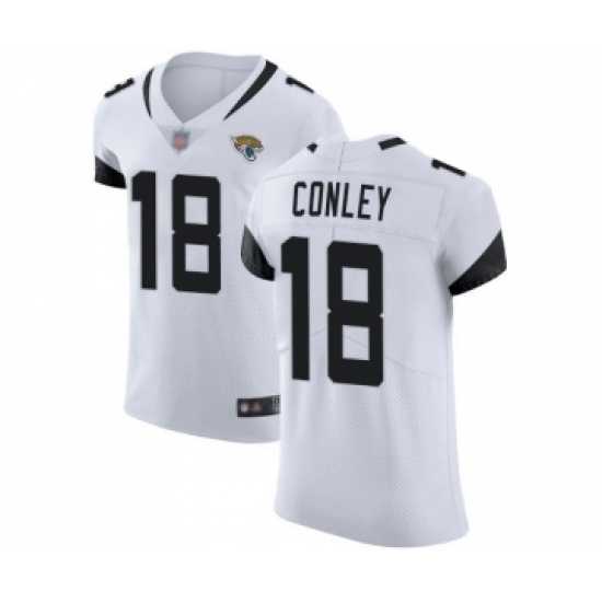 Men's Jacksonville Jaguars #18 Chris Conley White Vapor Untouchable Elite Player Football Jersey - Ujersey