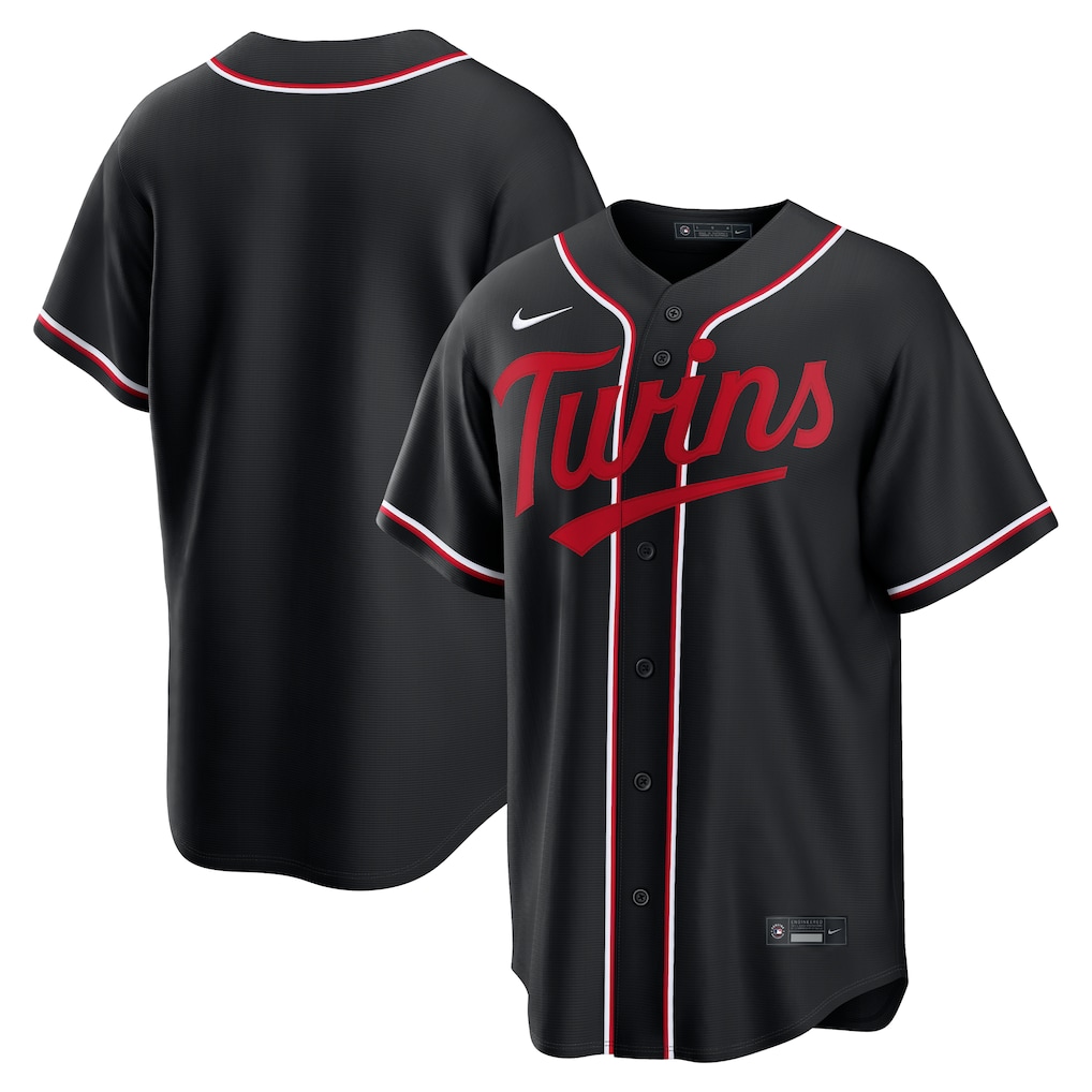 Men's Minnesota Twins Nike Fashion Replica Black Out Jersey - Ujersey Shop