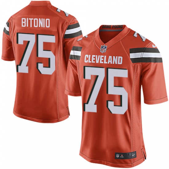Men's Nike Cleveland Browns #75 Joel Bitonio Game Orange Alternate NFL Jersey - Ujersey