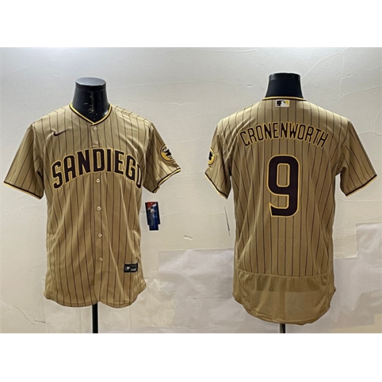 Men's San Diego Padres #9 Jake Cronenworth Brown Flex Base Stitched MLB Jersey - Ujersey