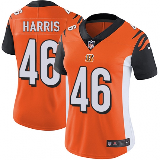 Women's Nike Cincinnati Bengals #46 Clark Harris Orange Alternate Vapor Untouchable Limited Player NFL Jersey - Ujersey