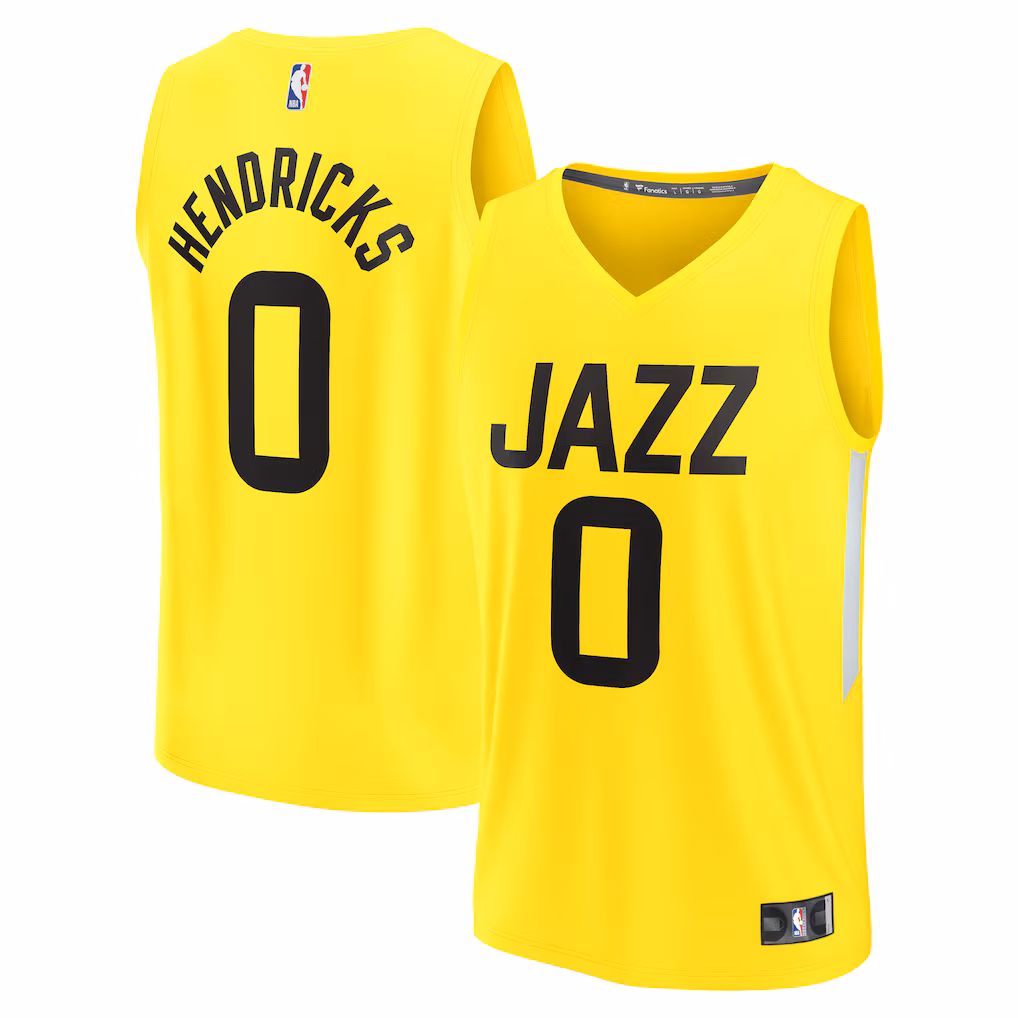 Men's Utah Jazz Taylor Hendricks Fanatics Yellow Fast Break Replica Jersey - Icon Edition