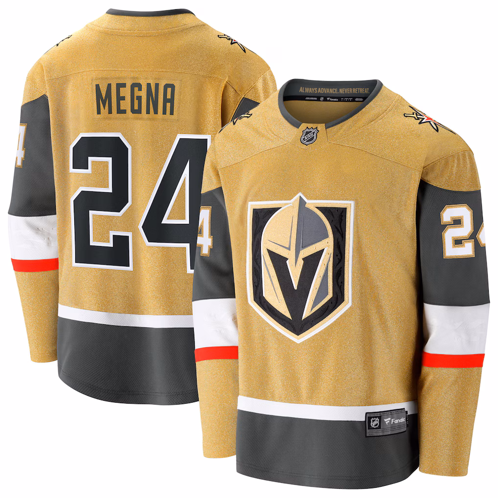 Men's Vegas Golden Knights Jaycob Megna Fanatics Gold Home Breakaway Jersey - Ujersey Shop