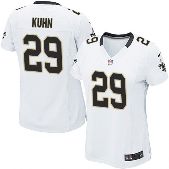 Women's Nike New Orleans Saints #29 John Kuhn Game White NFL Jersey - Ujersey