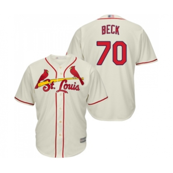 Men's St. Louis Cardinals #70 Chris Beck Replica Cream Alternate Cool Base Baseball Jersey