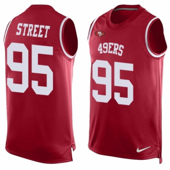 Men's Nike San Francisco 49ers #95 Kentavius Street Limited Red Player Name & Number Tank Top NFL Jersey - Ujersey