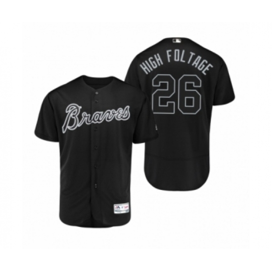 Men's Atlanta Braves #26 Mike Foltynewicz High Foltage Black 2019 Players Weekend Authentic Jersey - Ujersey