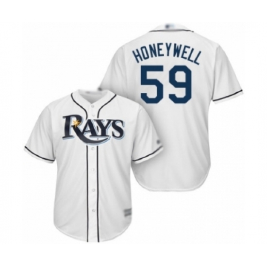 Youth Tampa Bay Rays #59 Brent Honeywell Authentic White Home Cool Base Baseball Player Jersey - Ujersey