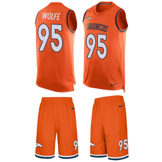 Men's Nike Denver Broncos #95 Derek Wolfe Limited Orange Tank Top Suit NFL Jersey - Ujersey