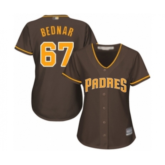 Women's San Diego Padres #67 David Bednar Authentic Brown Alternate Cool Base Baseball Player Jersey - Ujersey