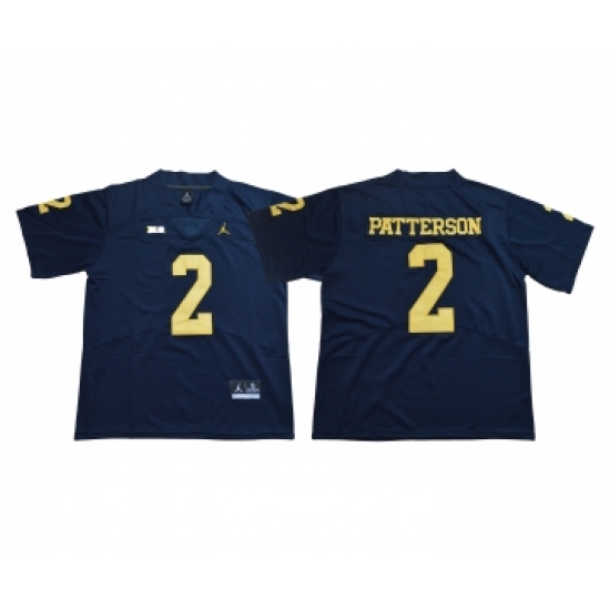 Michigan Wolverines 2 Shea Patterson Navy College Football Jersey - Ujersey